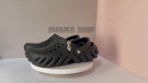size 36.5 [CHÍNH HÃNG LỖI CẮT] Dép Crocs Echo Đen All Black – Quai Dù Chắc Chân Tặng Sticker