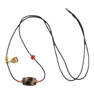 POTALA PALACE | Tiger Tooth Dzambhala Pendant Three-eyed Six-word Mantra Agate Horse Year Necklace