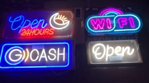 LED Sign Neon Light G Cash | Open 24 hours | Wifi | Open sign for business shop (USB plug) (Wall hanging)