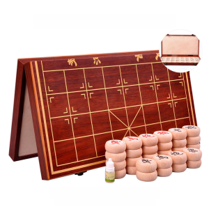Yuya Chinese Chess Set Bamboo Folding Chessboard Portable Adult Student Kids Solid Wood Chess with Chessboard