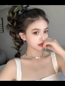 KeraSys ช่อต่อผมไฮไลท์ หางม้าแบบสายรัด แฮร์พีชหางม้า ไฮไลท์ แฟชั่นวิกผมหางม้าสไตล์เกาหลีวิกผมถักเปียสีสันสดใสเครื่องประดับผมผู้หญิง ผมเปีย50cm แฮร์พีชผมยาว สี โบว์ผมปลอม แฮรพีชผมเปียบาว