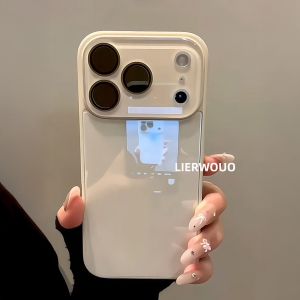 WEIXIN | Large Window Glass Case Camera Lens Protector Plain Color Full Enclosure Phone Case