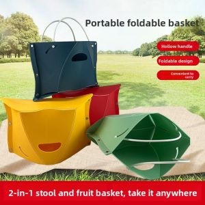 Portable Folding Kitchen Stool Lightweight Adult Equipment for Metro High Speed Rail Camping Outdoor Use Plastic Material