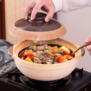 Earthen Casserole Stew Pot For Home Gas Dry Burning Non-Cracking Claypot Rice Special Old-Fashioned Small Casserole Soup Clay Pot Ceramic Pot