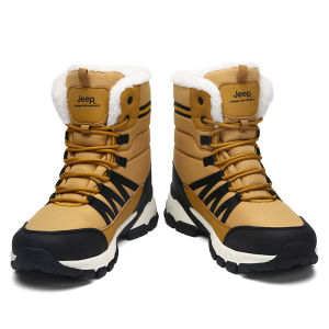 Jeep | Jeep Winter Snow Boots Mens High-Cut Fleece Lined Anti-Slip Wear-Resistant Mountain Climbing Shoes Waterproof Breathable
