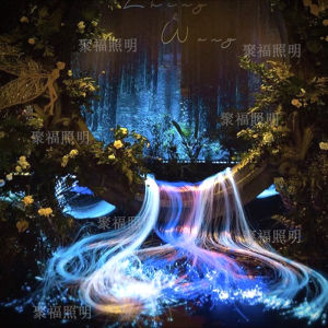 Romantic Fiber Optic Light Waterfall Atmosphere Outdoor Scenery Lighting LED Power Cable Control Smart App Customizable Wedding Decor