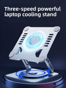 Earise | Cooling Fan for Laptop with 360° Rotation Large Airflow Silent Operation Adjustable Height Foldable Design