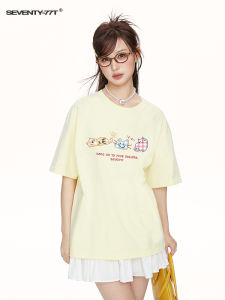 Áo Thun Cotton Tay Ngắn Họa Tiết Kẻ Caro Hoạt Hình Cho Nữ Mùa Hè Áo Thun Tay Ngắn Phong Cách Ngọt Ngào Giảm Tuổi Tác Nhiều Dopamine