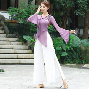 Sister Zicai Classical Dance Body Charm Gauze Clothes Female Elegant Gymnastic Clothing Top Chinese National Dance Performance Costume Sets