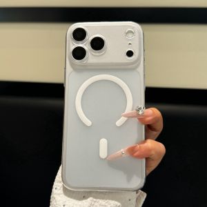 CHUQIAN | Translucent Pink Magnetic Thin Naked-feel Full-coverage Drop-resistant Phone Case