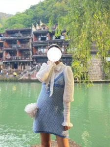 ชุดสองชิ้นแฟชั่นฤดูใบไม้ร่วงสำหรับผู้หญิง กระโปรงสั้นแขนยาวรัดเอว ชุดทำงานสไตล์เกาหลี ชุดทำงานสไตล์เกาหลี