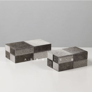 Gray Fur Jewelry Box Brown Horsehair Decorative Box Model Room Bedroom Tissue Box Cloakroom Jewelry Storage Box