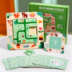 Wooden Block Puzzle Wayfinding Montessori Learning Puzzle Board Puzzles Shape And Color Cognitive Toys Early Educational Puzzle