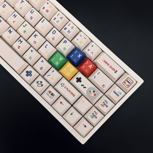 Retro SFC White Keycaps Cherry Profile PBT SUB-DYE Custom Keycap For MX Switch DIY ISO Keys Mechanical Keyboard Caps