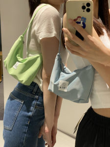 Thecottonlab Homemade Underarm Bag Nylon Zipper Hand Bag Kong Hyo Jin Cute Pure Color Designer Model