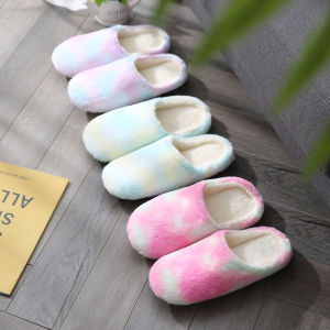 New Arrival Color Rabbit Fur Womens Indoor Mute Soft Bottom Slippers Home Floor Heating Wooden Floor Japanese Style Cotton Slippers