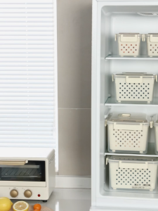 3pcs/set Upgrade Fridge Fruit Storage Container with Draining Basket for Camping - Leak-proof Food Container BPA-free