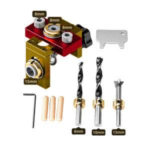 Wnew | 3-in-1 Adjustable Mortise and Tenon Locator Aluminum Hole Drill Guide and Multifunctional Precision Woodworking Fixture