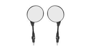 2PCS Motorcycle Black Universal 10mm Side Mirror Rearview Mirror Anti-fall Folding Round Mirror For Harley Honda