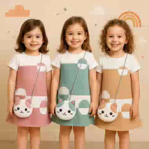 Dress Anak Perempuan Circle + Free Tas Anak Cantik 1-8 tahun 4230