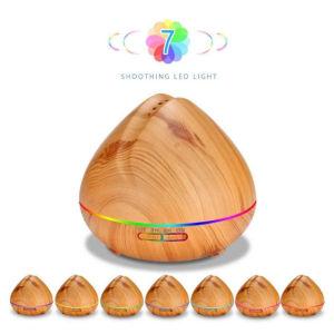400ML 7LED Wood Grain Air Humidifier For Room Purifier With Essential Oil Aroma Diffuser Night Light Air Purifier For Home Bedroom