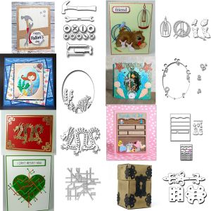 Dragon/Bubble&Coral&Seaweed Oval Cutting Dies Hamster and Bird Electrical Circuit DieCut For DIY Scrapbooking Card Craft Making