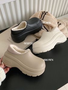 Waterproof Fleece Lined Snow Boots Womens Winter Fashion Heightening Thick Bottom Cotton Shoes Simple Sport Style Warm