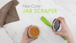 Tovolo Flex-Core Wood Handled Scraper - Silicone Spatula with Nylon Core - Perfect for Heavy Mixing - Ergonomic Handle for Comfortable Grip