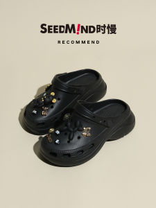 รองเท้าแตะ EVA ส้นหนาสำหรับผู้หญิง ทรงหัวเหลี่ยม ทรงหัวมน วัสดุ EVA รองเท้าแตะแบบสวมสบาย สไตล์เกาหลี