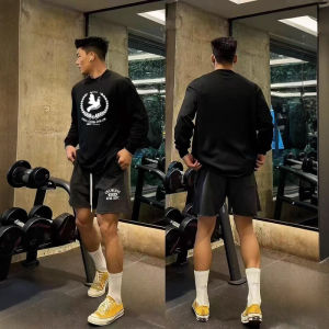 Áo Thun Dài Tay in Hình Chim Bình Minh Phong Cách Đường Phố Mỹ Cho Nam Mùa Thu Rộng Rãi Cổ Tròn Thường Ngày