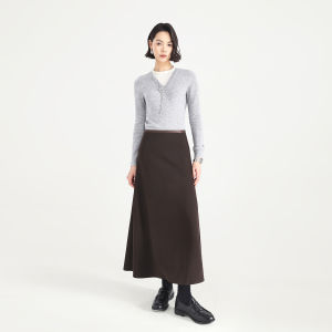 HIPPIE MISS | Black Wool A-Line Skirt