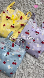 Stylesnap Dreamy Lace Pointelle Cami Top and Shorts with Bow Tie - Sleepwear Set