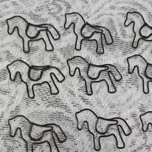20Pcs Mixed Black White Horse Paper Clips Metal Bookmarks Aesthetic Equestrian Stationery for Teachers Students Horse Lovers