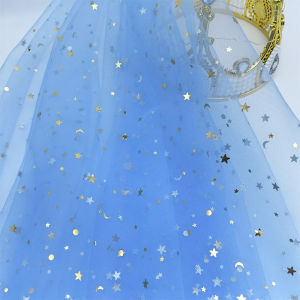 Star Moon Tulle Fabric Mesh Cloth for Gift Flower Wrapping Hair Accessories Women Kids Clothes Table Runner DIY Sewing Material