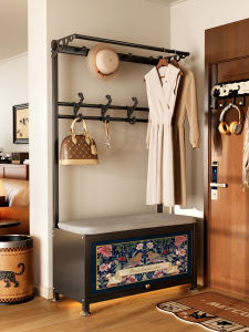 Meisda Luxury Iron Stand Shoe Bench Coat Rack Living Room Home Use Floor Clothes Hanger 2025 New Model Multi-Function Rack