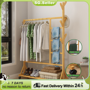 Cloth Hanging Rack With Wheels Turdy Standing Clothes Rack Drying Rack Clothes Hanger Coat Hanger Movable Clothes Organizer
