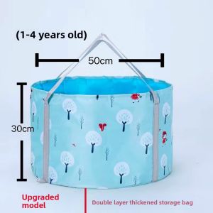 Foldable Bath Tub for Babies And Adults Wood Bucket Bath Bag Family Personal Hygiene Tools Bathroom Supplies Sitting Bath Pan