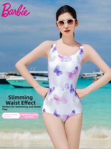 Barbie | Barbie Butterfly Design Womens One-Piece Triangular Competition Training Swimming Suit