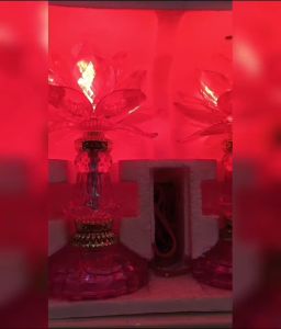 七彩水晶莲花灯/紫色/可换成LED灯泡/节能灯泡/万家发/清心莲花/莲花灯/8号/10号  Lotus Lamp