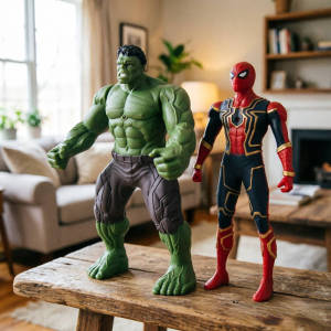 <Available> Movie Avengers Action Figures LED Light Ironman Captain America Hulk Figura Dolls Toys For Children Gift