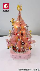 ของเล่น ของสะสม ตัวต่อ เลโก้ กล่องดนตรี ต้นคริสต์มาสคริสตัล มีเสียง มีไฟ จำนวน 657 ชิ้น_SEMBO 605024
