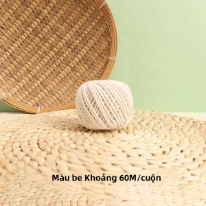 60M/Cuộn 1.5 Mm Màu Dây Cotton Dây Cho DIY Thủ Công Mỹ Nghệ Quà Tặng Giáng Sinh Đóng Gói Zongzi Gói Trang Trí Sợi Cotton