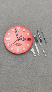 High Quality 28.5mm Silver Red Mark Date Window Green Luminous Aseptic Dial Fit NH35 /NH36/4R/7S Automatic Movement
