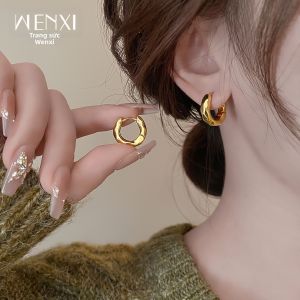 WENXI | Bông Tai Hình Không Quy tắc Mạ Vàng Độc Đáo
