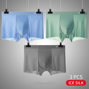 CMENIN 3Pcs ผ้าไหมน้ำแข็ง Boxershorts ผู้ชายสบายกางเกงชั้นในเซ็กซี่ Graphene Antibacterial Man Boxer กางเกงบ็อกเซอร์ MRY009