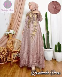 [ COD ] TERBARU DARI PJ ROSALINDA DRESS PESTA SUPER MEWAH-DRESS ROSANLINDA TILLE BORDIR MUTIARA PREMIUM