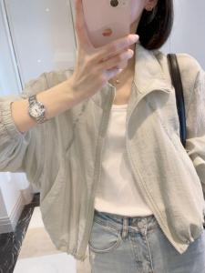 Gray Casual Versatile Short Style Sun Protection Clothes Summer 2025 New Fashion Thin Outerwear Trendy Commute Loose Fit