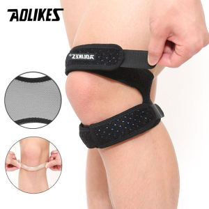 AOLIKES 1Pcs Adjustable Patella Knee Strap with Double Compression Pads Knee Support for Running Basketball Football Cycling