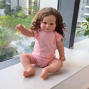 Búp Bê Tái Sinh Thân Gòn Mềm Mại Tóc Cắm Màu Nâu 60 cm = Maddie Reborn Silicon Vinyl Doll 24 inch PVN4915