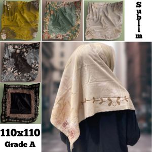 Kerudung hijab segi empat motif terbaru soft kalem sublime premium murah konveksi hijab segi empat motif